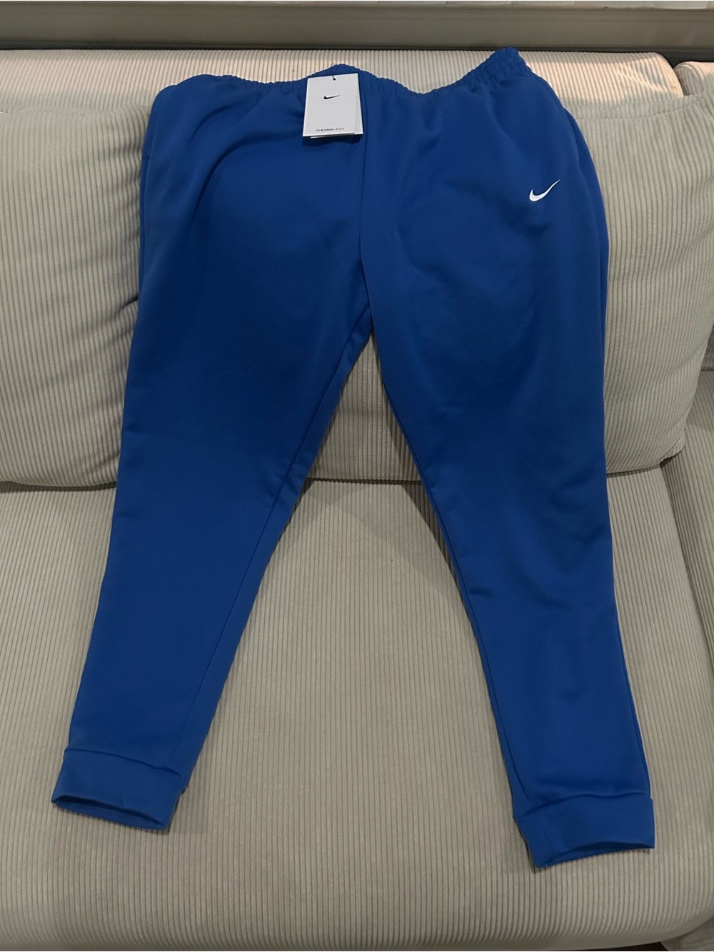 Nike Kids Blue Performance Joggers with White Swoosh